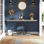 Tribesigns Table Console d'entrée 55" avec Base en Métal Géométrique