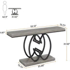 Tribesigns Table Console d'entrée 55" avec Base en Métal Géométrique