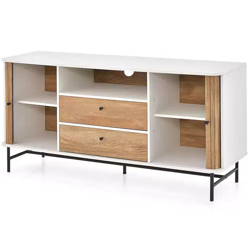 Meuble de rangement polyvalent Costway avec portes coulissantes et 2 tiroirs de rangement