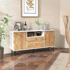 Meuble de rangement polyvalent Costway avec portes coulissantes et 2 tiroirs de rangement