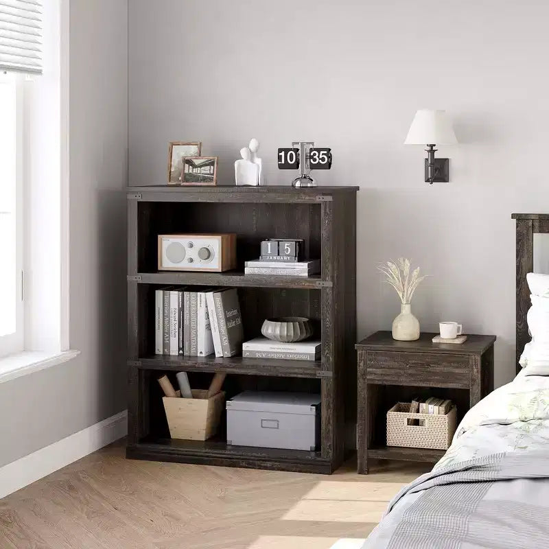 Bibliothèque à 3 étagères Whizmax, étagères de rangement autoportantes de 101,6 cm de haut, mobilier de décoration pour bureau à domicile, salon