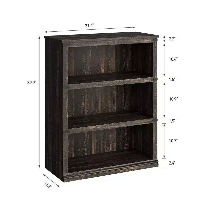 Bibliothèque à 3 étagères Whizmax, étagères de rangement autoportantes de 101,6 cm de haut, mobilier de décoration pour bureau à domicile, salon