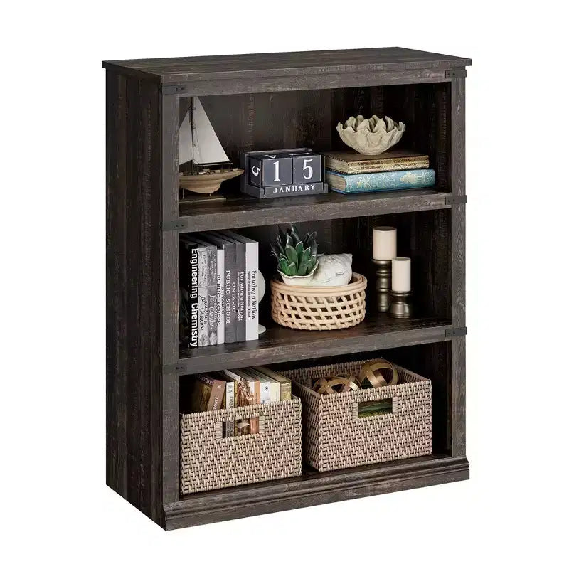 Bibliothèque à 3 étagères Whizmax, étagères de rangement autoportantes de 101,6 cm de haut, mobilier de décoration pour bureau à domicile, salon