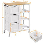 Yaheetech Desserte de cuisine roulante chariot de cuisine avec placard et tiroir