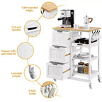 Yaheetech Desserte de cuisine roulante chariot de cuisine avec placard et tiroir