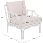 Fauteuil d'appoint Kazumi avec coussin - ACH6508 - Blanc - Safavieh