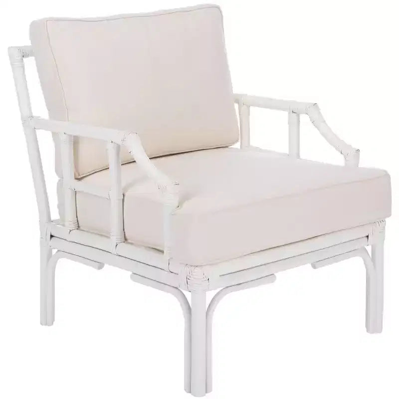 Fauteuil d'appoint Kazumi avec coussin - ACH6508 - Blanc - Safavieh