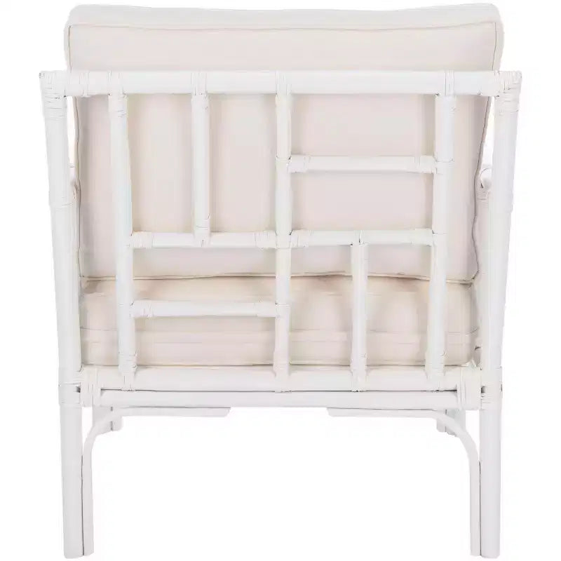 Fauteuil d'appoint Kazumi avec coussin - ACH6508 - Blanc - Safavieh