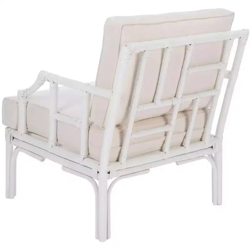 Fauteuil d'appoint Kazumi avec coussin - ACH6508 - Blanc - Safavieh