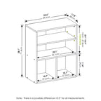 Furinno Bibliothèque ouverte à 3 niveaux, étagère de présentation polyvalente à 3 casiers, meuble de rangement avec étagères réglables, blanc