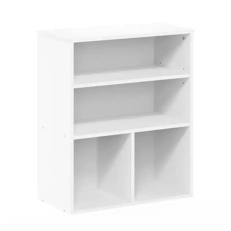 Furinno Bibliothèque ouverte à 3 niveaux, étagère de présentation polyvalente à 3 casiers, meuble de rangement avec étagères réglables, blanc