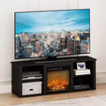Furinno Classic Fireplace TV Stand Entertainment Console Media Center W/18 Electric Fireplace for TVs up to 60,Americano