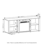 Furinno Classic Meuble TV avec Cheminée Électrique, Meuble TV pour Téléviseurs jusqu'à 60 pouces, Americano