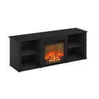 Furinno Classic Meuble TV avec Cheminée Électrique, Meuble TV pour Téléviseurs jusqu'à 60 pouces, Americano