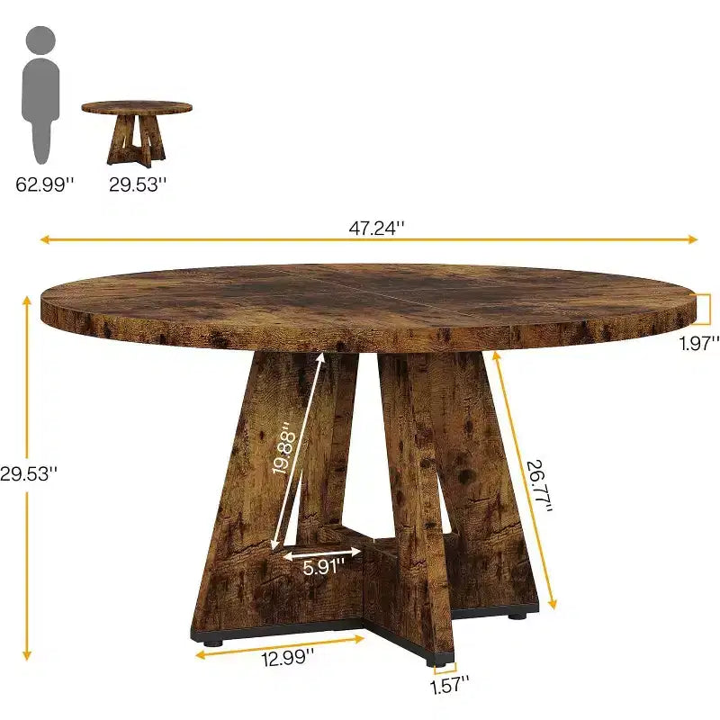 Table à manger ronde Lantine 47 pouces pour 4 personnes