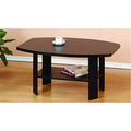 Furinno 35.5 Simple Design Industrial Coffee Table 2-Tier Rectangular Living Room Furniture,Dark Brown