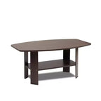 Furinno 35.5 Table basse industrielle au design simple à 2 niveaux rectangulaire pour salon, Marron foncé