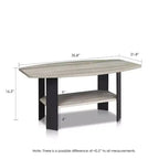 Furinno 35.5 Table basse industrielle au design simple à 2 niveaux rectangulaire pour salon, Marron foncé