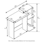 Furinno Bureau d'ordinateur moderne pour bureau à domicile, table d'étude pour ordinateur portable avec support de tour PC et étagère de rangement ouverte, chêne gris/noir