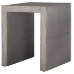Table d'appoint Uttermost Aerina 20 large gris clair en similicuir grainé