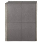 Table d'appoint Uttermost Aerina 20 large gris clair en similicuir grainé