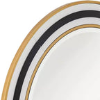 Miroir mural rond de vanité Cape Cod de Possini Euro Design, verre biseauté moderne, cadre noir, blanc ou doré, 31 1/2 pouces de large, pour salle de bain et maison.