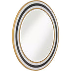 Miroir mural rond de vanité Cape Cod de Possini Euro Design, verre biseauté moderne, cadre noir, blanc ou doré, 31 1/2 pouces de large, pour salle de bain et maison.
