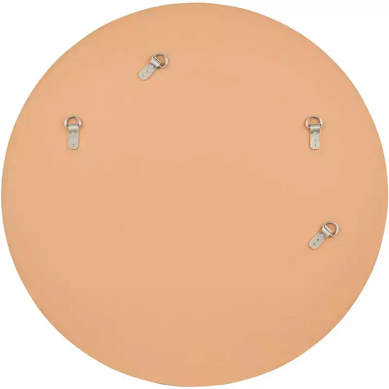 Miroir mural rond de vanité Cape Cod de Possini Euro Design, verre biseauté moderne, cadre noir, blanc ou doré, 31 1/2 pouces de large, pour salle de bain et maison.