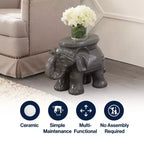 JONATHAN Y Tabouret de jardin/Table d'appoint en céramique White Elephant 14.25
