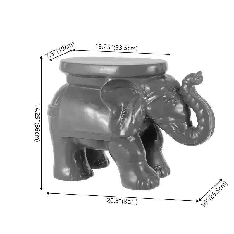 JONATHAN Y Tabouret de jardin/Table d'appoint en céramique White Elephant 14.25