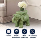 JONATHAN Y Tabouret de jardin/Table d'appoint en céramique White Elephant 14.25