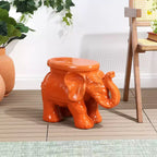 JONATHAN Y Tabouret de jardin/Table d'appoint en céramique White Elephant 14.25