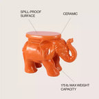 JONATHAN Y Tabouret de jardin/Table d'appoint en céramique White Elephant 14.25