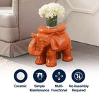 JONATHAN Y Tabouret de jardin/Table d'appoint en céramique White Elephant 14.25