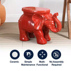 JONATHAN Y Tabouret de jardin/Table d'appoint en céramique White Elephant 14.25