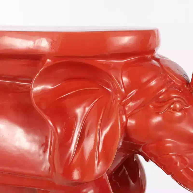 JONATHAN Y Tabouret de jardin/Table d'appoint en céramique White Elephant 14.25