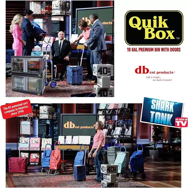 dbest products Boîtes de rangement empilables Quik Box avec portes, Organiseur pliable et Conteneur repliable - 72 L