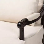 Fauteuil d'appoint traditionnel Baxton Studio Dion en tissu crème et bois finition wengé