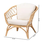 Fauteuil bali & pari Feya en rotin antique marron naturel au style bohème moderne