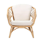 Fauteuil bali & pari Feya en rotin antique marron naturel au style bohème moderne