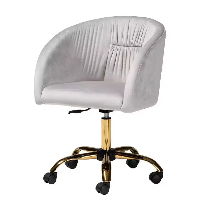 Chaise de bureau pivotante Baxton Studio Ravenna, contemporaine, glamour, en velours et métal