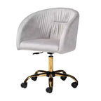 Chaise de bureau pivotante Baxton Studio Ravenna, contemporaine, glamour, en velours et métal
