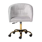 Chaise de bureau pivotante Baxton Studio Ravenna, contemporaine, glamour, en velours et métal