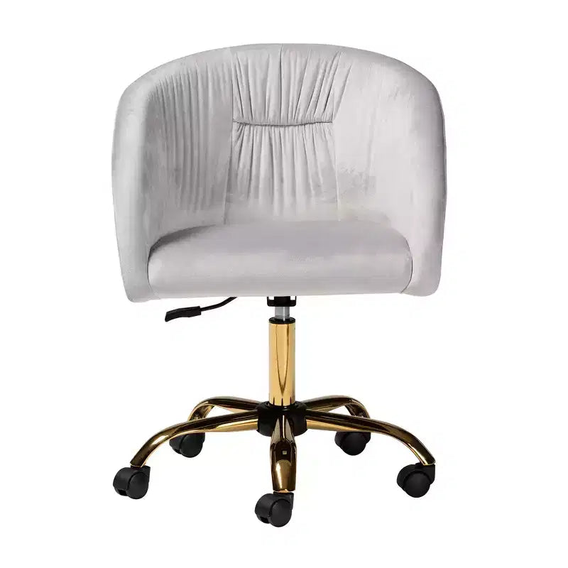 Chaise de bureau pivotante Baxton Studio Ravenna, contemporaine, glamour, en velours et métal