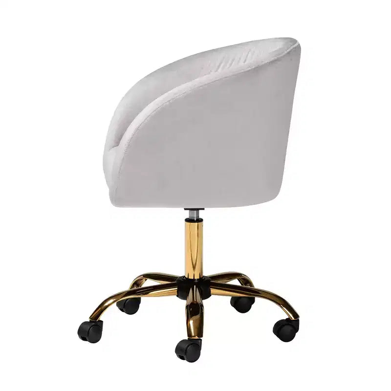 Chaise de bureau pivotante Baxton Studio Ravenna, contemporaine, glamour, en velours et métal
