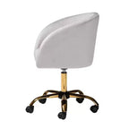 Chaise de bureau pivotante Baxton Studio Ravenna, contemporaine, glamour, en velours et métal