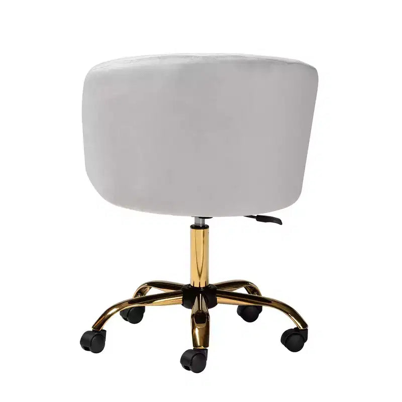 Chaise de bureau pivotante Baxton Studio Ravenna, contemporaine, glamour, en velours et métal