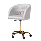Chaise de bureau pivotante Baxton Studio Ravenna, contemporaine, glamour, en velours et métal