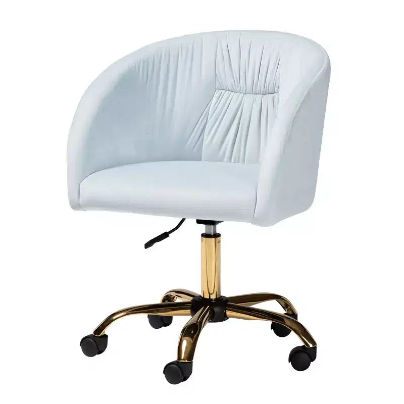 Chaise de bureau pivotante Baxton Studio Ravenna, contemporaine, glamour, en velours et métal