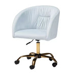 Chaise de bureau pivotante Baxton Studio Ravenna, contemporaine, glamour, en velours et métal